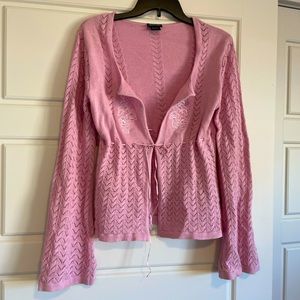 Vintage Looking Bell Sleeved Crochet Cardigan